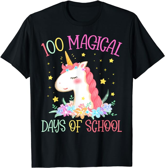 15 Unicorn 100 Days Of School Shirt Designs Bundle P6, Unicorn 100 Days Of School T-shirt, Unicorn 100 Days Of School png file, Unicorn 100