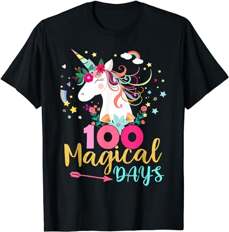 15 Unicorn 100 Days Of School Shirt Designs Bundle P6, Unicorn 100 Days Of School T-shirt, Unicorn 100 Days Of School png file, Unicorn 100