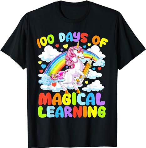 15 Unicorn 100 Days Of School Shirt Designs Bundle P7, Unicorn 100 Days Of School T-shirt, Unicorn 100 Days Of School png file, Unicorn 100