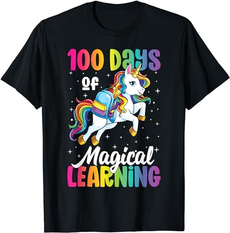 15 Unicorn 100 Days Of School Shirt Designs Bundle P7, Unicorn 100 Days Of School T-shirt, Unicorn 100 Days Of School png file, Unicorn 100