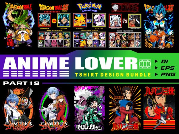 Populer anime lover part 19 tshirt design bundle illustration