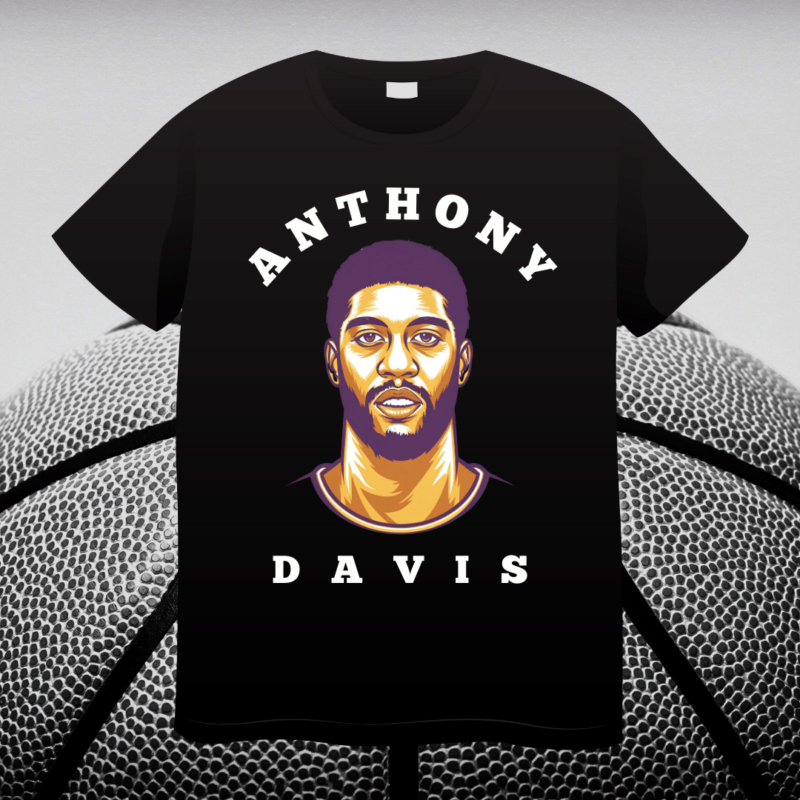 Anthony Davis, NBA star, Basketball, Los Angeles Lakers, t-shirt design, NBA, Fan art, Instant download, American basketball player