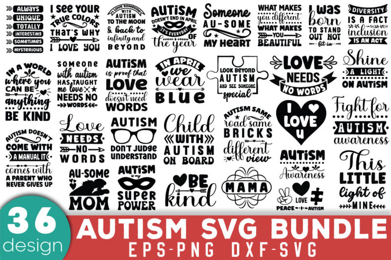 Autism T-shirt Bundle Autism SVG Bundle