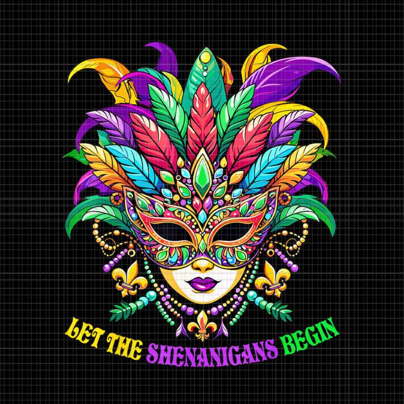 Let The Shenanigans Begin Mardi Gras Jester Mask Beads Png, Mask Jester Hat Png, Mardi Gras Png