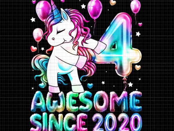 Flossing unicorn 4 year old png, 4th birthday unicorn party png, birthday unicorn png t shirt graphic design