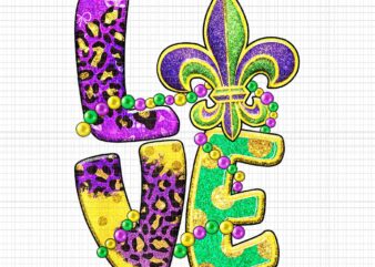 I Love Mardi Gras Png, Love Fleur De Lis Png, Love Mardi Gras Png t shirt design for sale