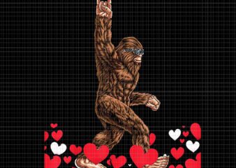 Bigfoot Valentines Day Png, Funny Hearts Sasquatch Love Bigfoot Png, Bigfoot Heart Png