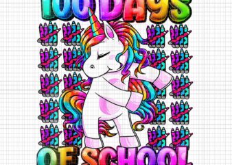 100 Days Of School Unicorn Png, 100 Days Smarter Unicorn Png, Unicorn School Png, Teacher Unicorn Png