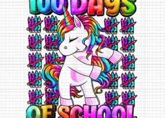 100 Days Of School Unicorn Png, 100 Days Smarter Unicorn Png, Unicorn School Png, Teacher Unicorn Png
