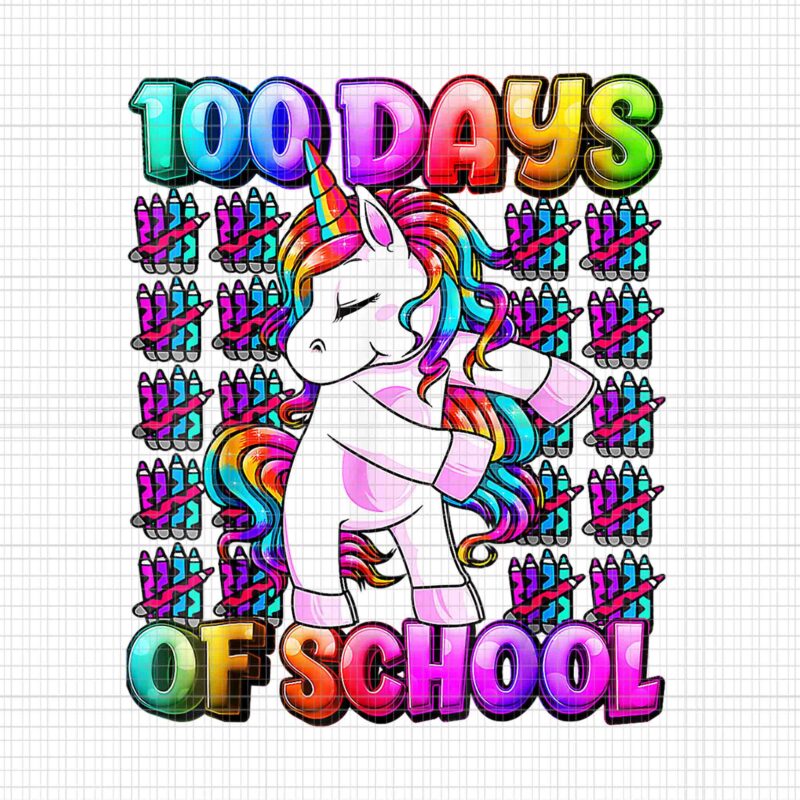 100 Days Of School Unicorn Png, 100 Days Smarter Unicorn Png, Unicorn School Png, Teacher Unicorn Png