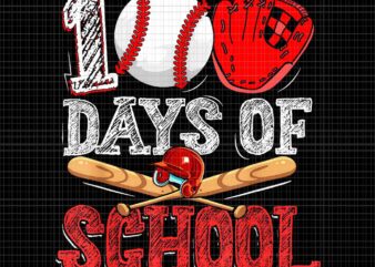 100 Days Of School Baseball Png, 100th Day Student Png, School Baseball Png