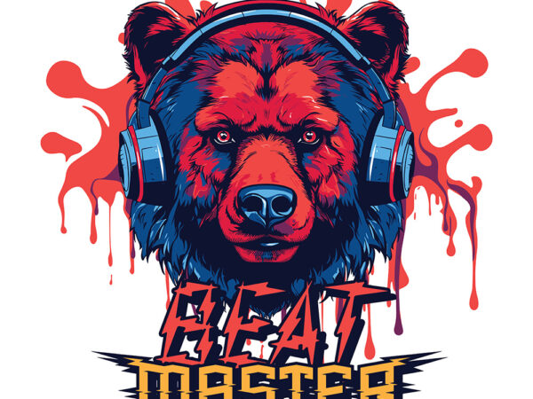 Music bear t shirt designs for sale