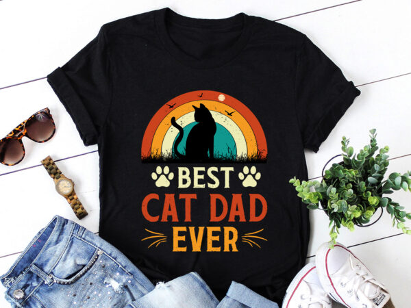 Best cat dad ever t-shirt design