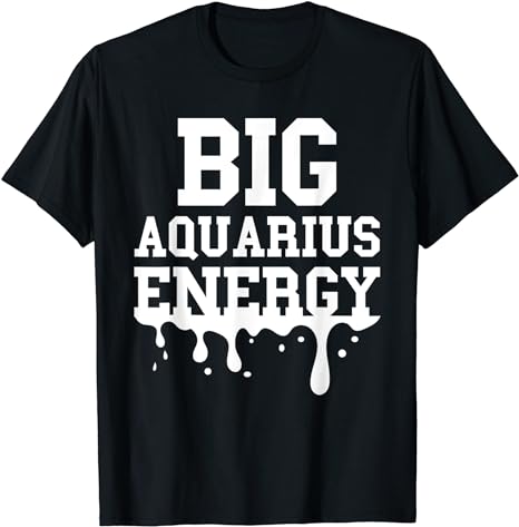 Big Aquarius Energy Men Women Zodiac Sign Drip Birthday T-Shirt