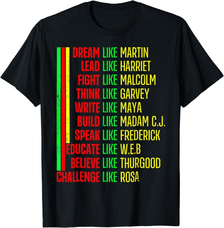 Black History Pride Martin Black Afro African T-Shirt