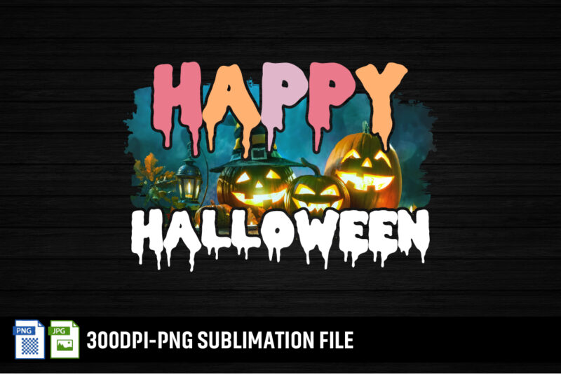 Happy Halloween Sublimation T-shirt Design Print Template