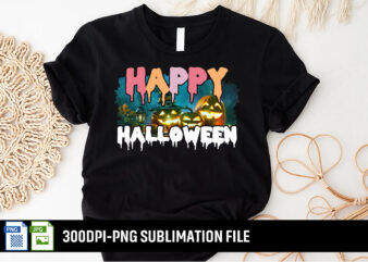 Happy Halloween Sublimation T-shirt Design Print Template