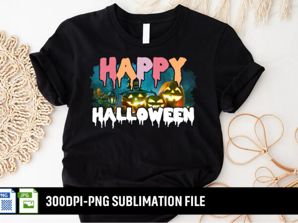 Happy halloween sublimation t-shirt design print template