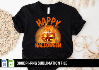 Happy Halloween Sublimation T-shirt Design Print Template