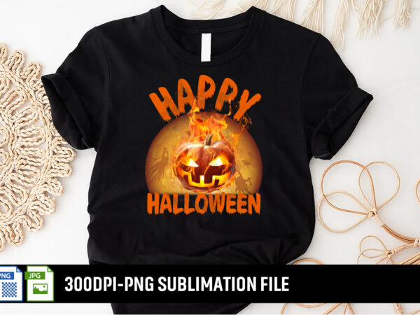 Happy halloween sublimation t-shirt design print template