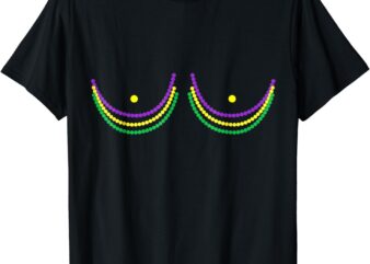 Boobshirt Mardi Gras 2024 Shirt Funny Beads Boobs Outline T-Shirt