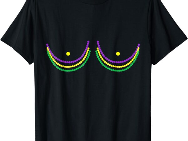 Boobshirt mardi gras 2024 shirt funny beads boobs outline t-shirt