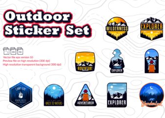 10 mountain design outdoor adventure bundle - printable templates