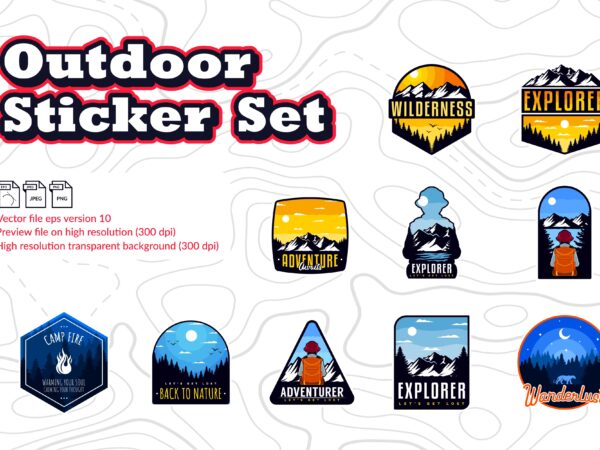 10 mountain design outdoor adventure bundle – printable templates