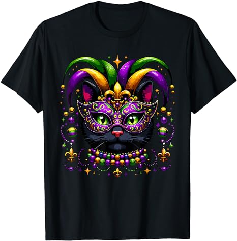 Carnival Women Girl Costume Top Outfit Mardi Gras Cat T-Shirt