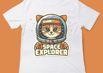 Cat astronaut, space cat, cute cat, vector, cat astronaut t-shirt design, space, cat lover, tee