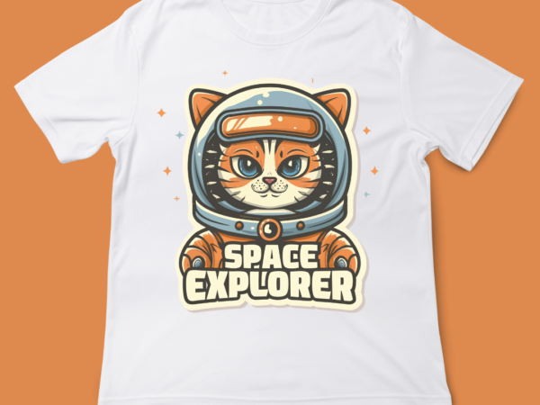 Cat astronaut, space cat, cute cat, vector, cat astronaut t-shirt design, space, cat lover, tee