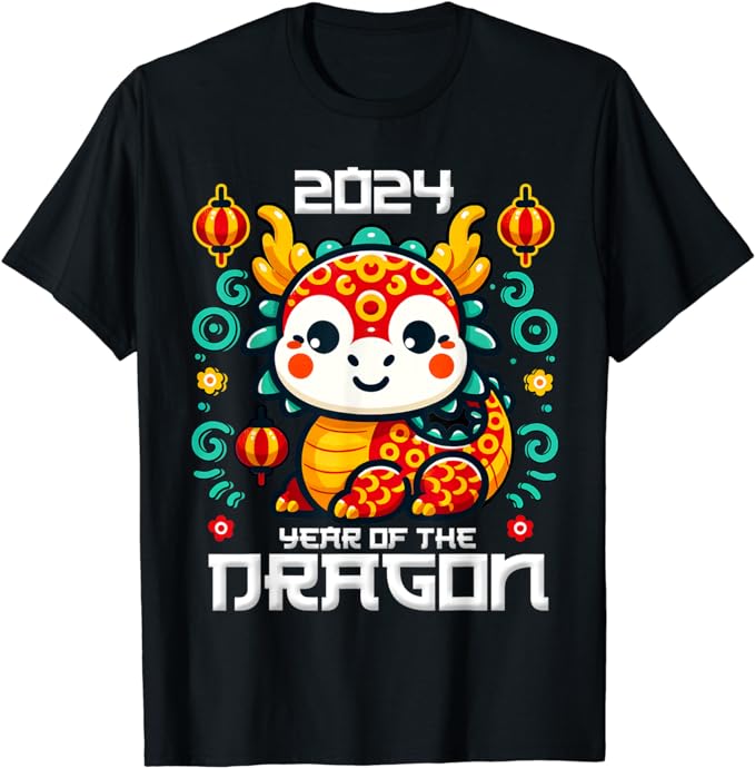 Chinese New Year 2024 Shirt Kids Year of The Dragon 2024 T-Shirt