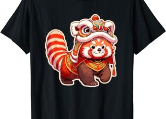 Chinese New Year Red Panda Lion Dance Lunar New Year 2024 T-Shirt