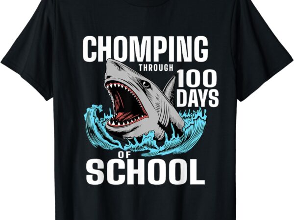 Chomping through 100 days of school shark t-shirt