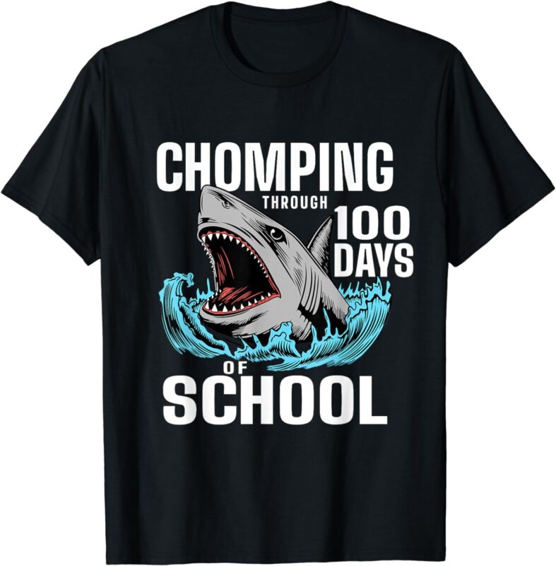 Chomping Through 100 Days of School Shark T-Shirt