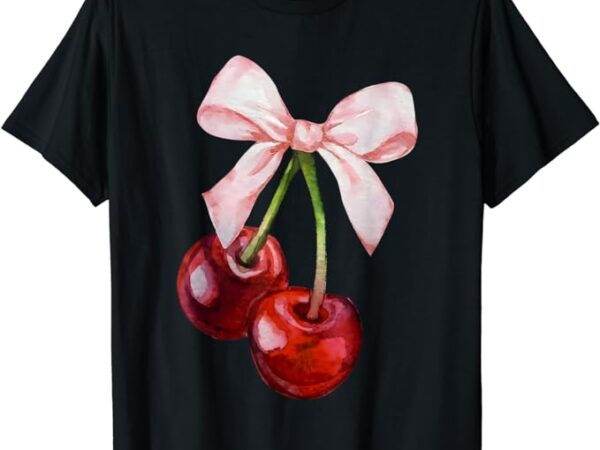 Coquette cherry and bows kawaii cherry aesthetic trendy t-shirt