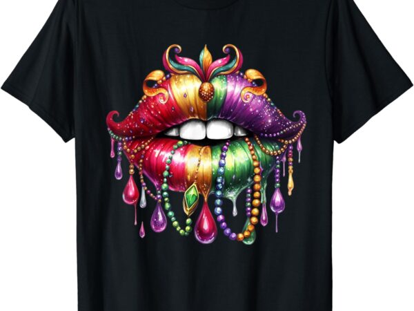 Cute lips mardi gras shirts for women girls carnival party t-shirt