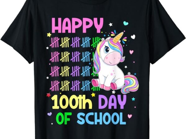 Cute unicorn happy 100th day of school unicorn girls teacher t-shirt