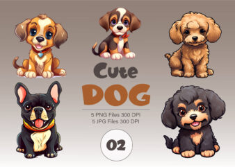 Cute cartoon dog 02. TShirt Sticker.