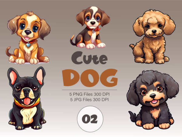 Cute cartoon dog 02. tshirt sticker.