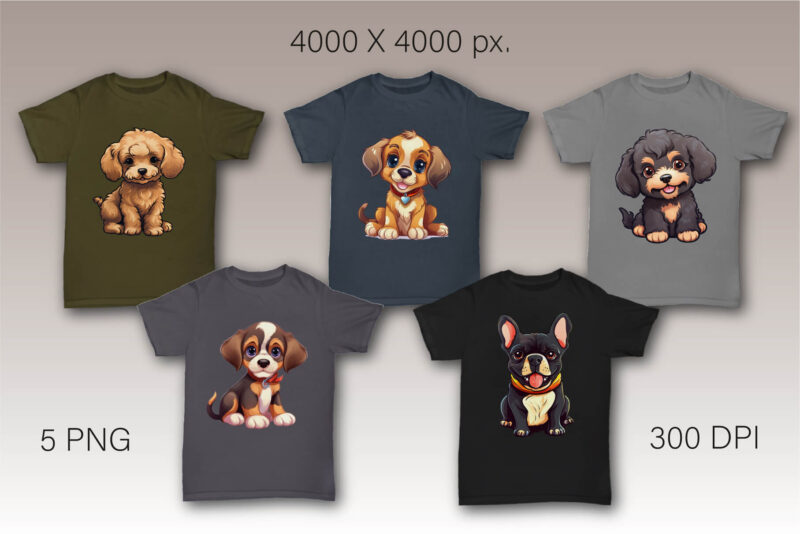 Cute cartoon dog 02. TShirt Sticker.