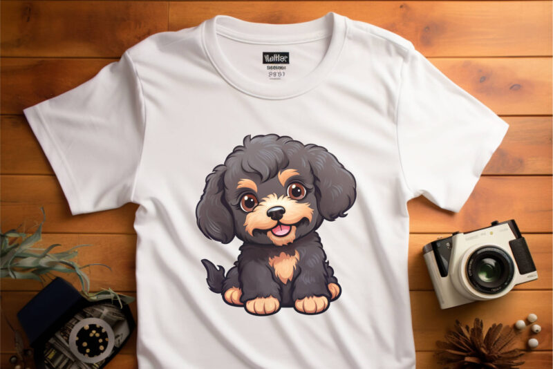 Cute cartoon dog 02. TShirt Sticker.