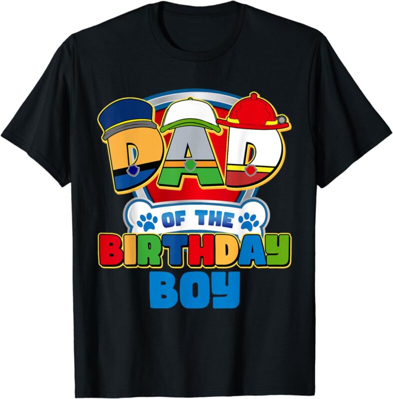 Dad and Mom Of The Birthday Boy Dog Paw Family Matching T-Shirt