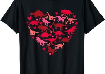 Dinosaur Love Heart T Rex Cute Valentines Day Boys Toddlers T-Shirt
