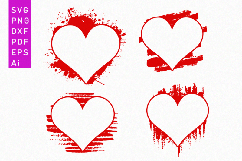 Distressed Heart Shape, Grunge Hearts Design Vector For Valentines Day
