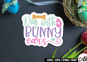 Dog with bunny ears SVG Stickers