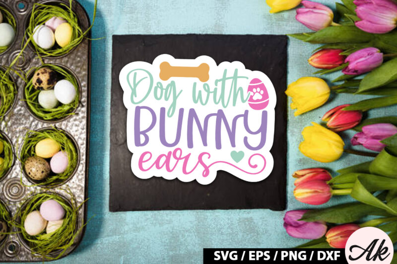 Stickers Easter Dog SVG Bundle