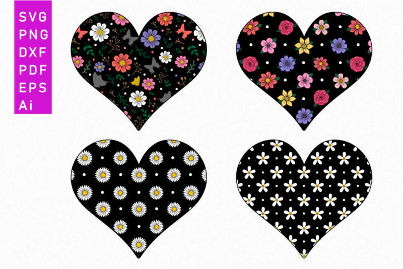 Flower Heart SVG, Floral Hearts Sublimation Design, Valentines day T shirt Design Design Graphic Vector, Funny Valentine SVG