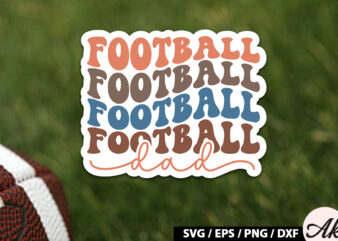 Football dad Retro Stickers