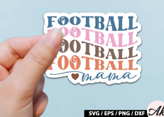Football mama Retro Stickers